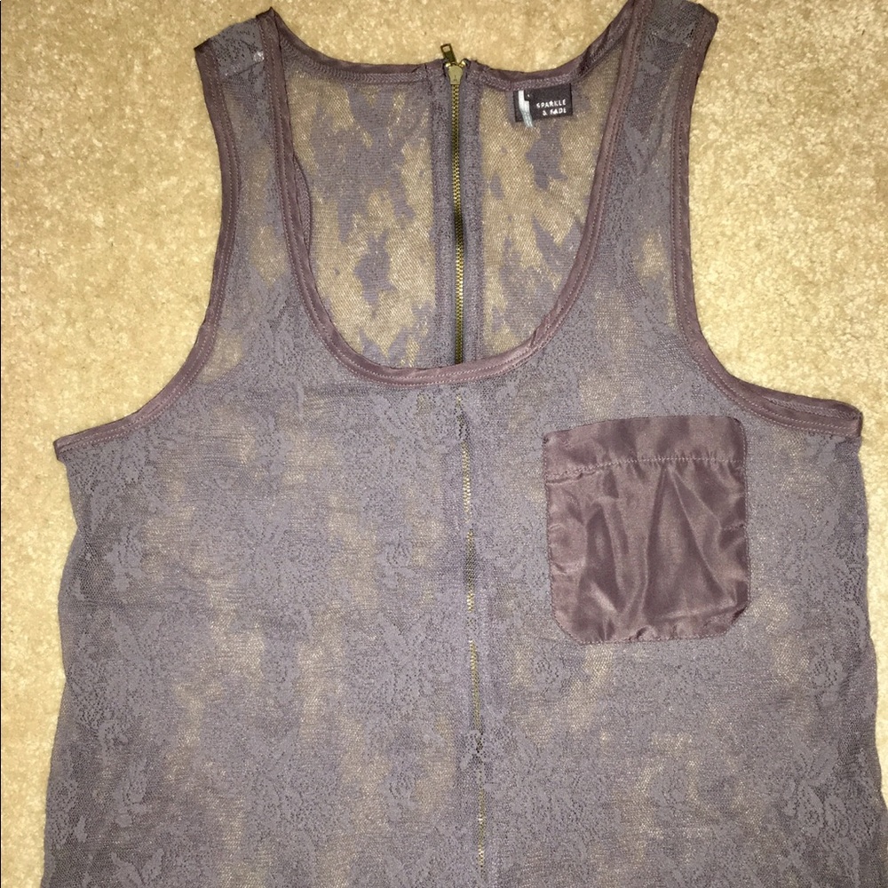 Sparkle and Fade Mesh Tank Top